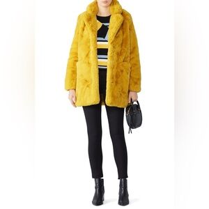 Apparis Mustard Sophie Faux Fur Coat